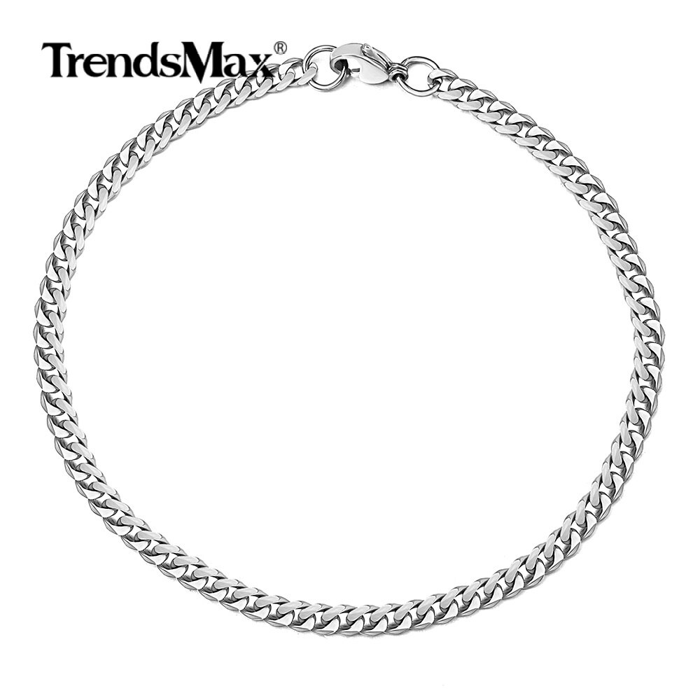 Men’s Chain 3/5/7/9/11mm Stainless Steel Bracelet Silver Curb Cuban Link 7-11″