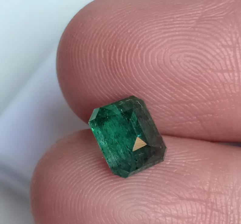 Fine Quality Zambia Emerald Octagon Faceted Certified Loose Stone 1.88 Ct