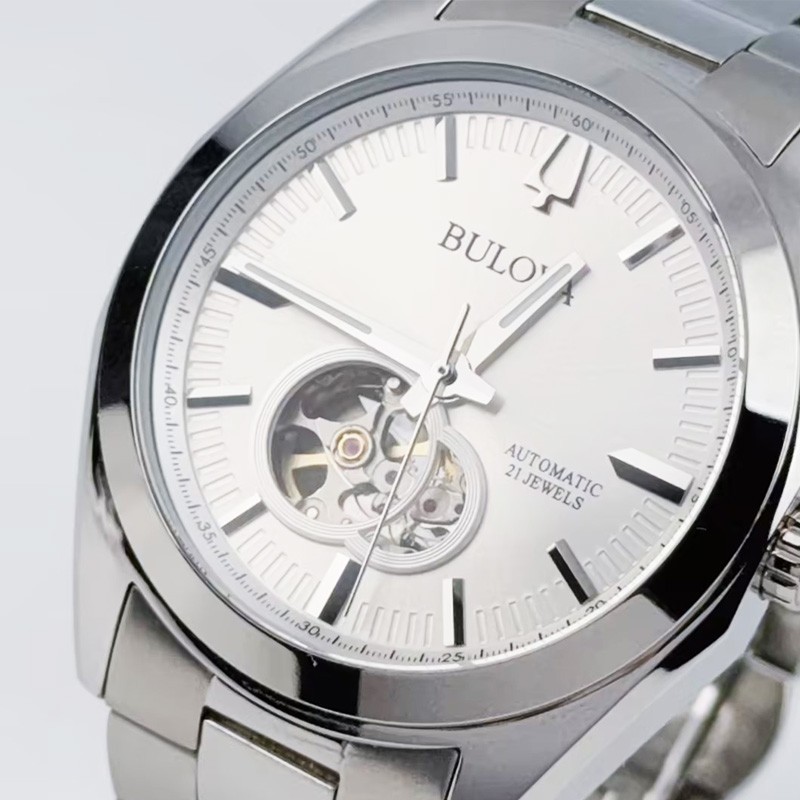 Bulova Classic Surveyor 96A274 Automatic Men’s Watch Silver Tone Dial 42mm