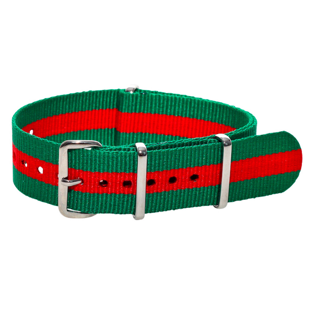 CWS Classic Nylon Stainless Steel Military Striped Replacement Watch Strap Band