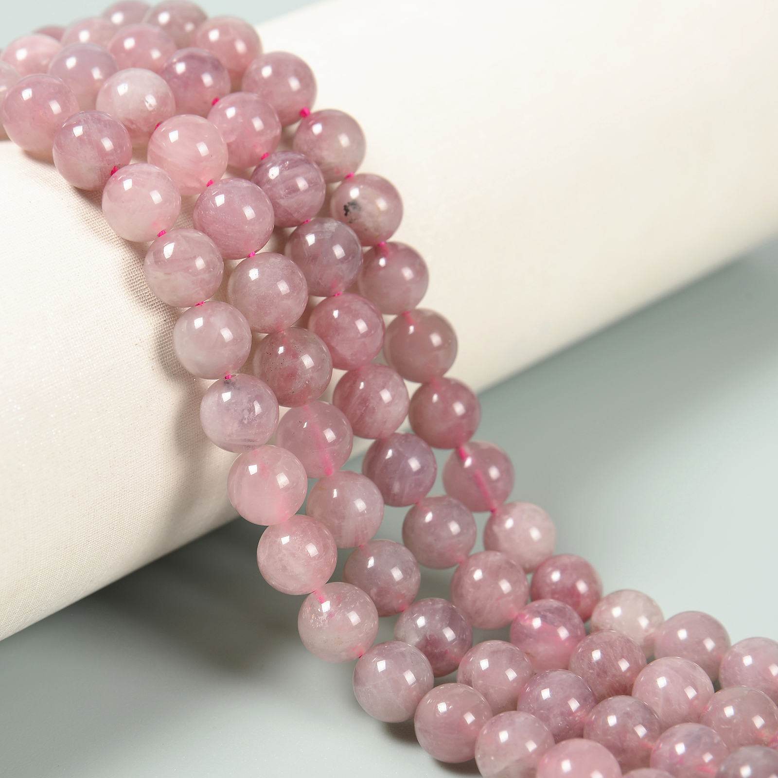 Madagascar Rose Quartz Smooth Round Beads Size 6mm 8mm 10mm 12mm 15.5” Strand