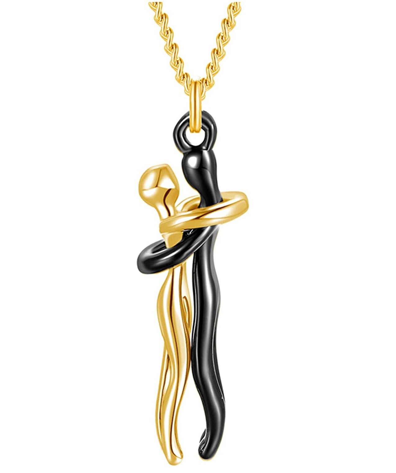 Couple Hugging Pendant Necklace Lovers Together Forever Metal Plating Love Style