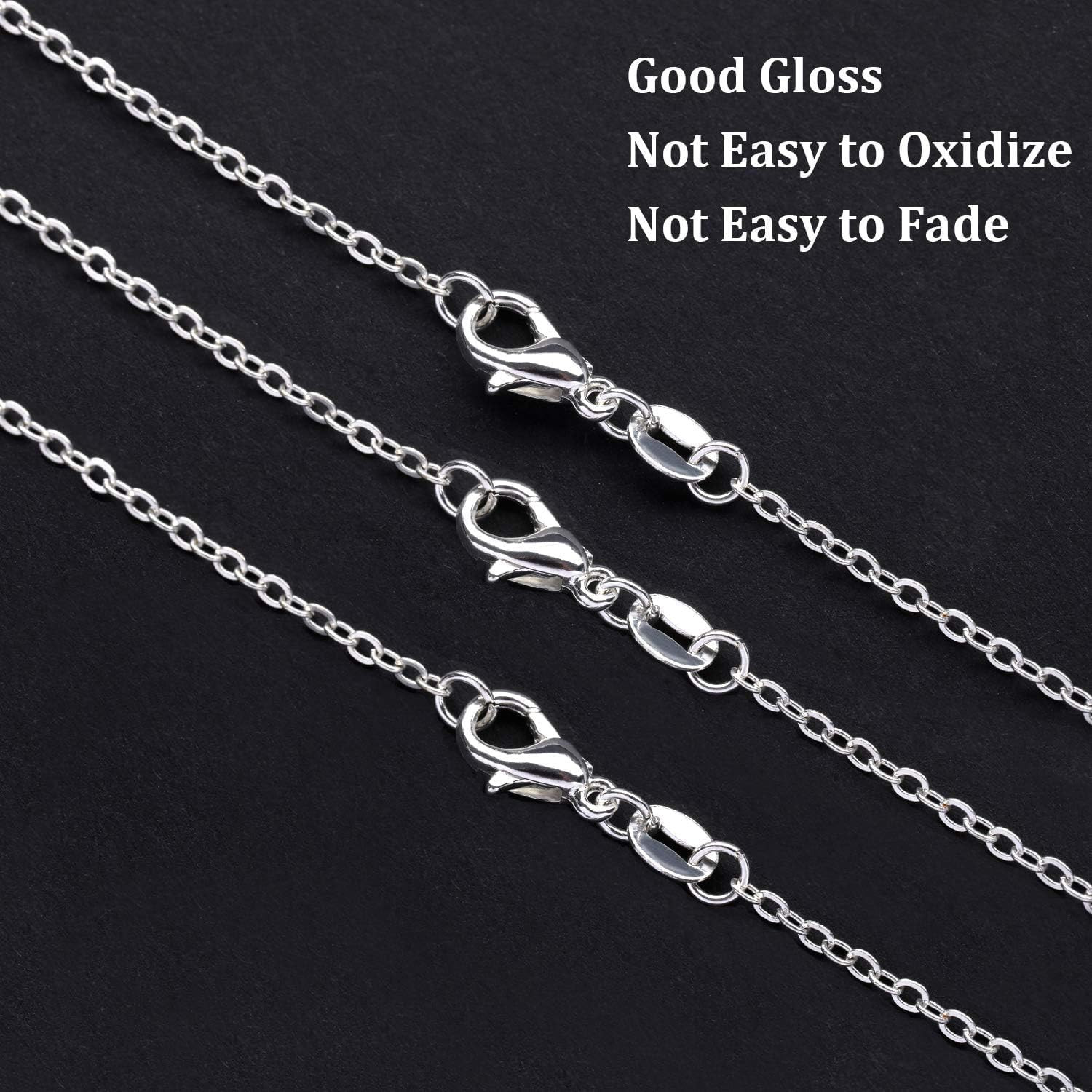 50 Pack Necklace Chains Bulk Silver Plated Necklace Chain Silver Chain Necklaces