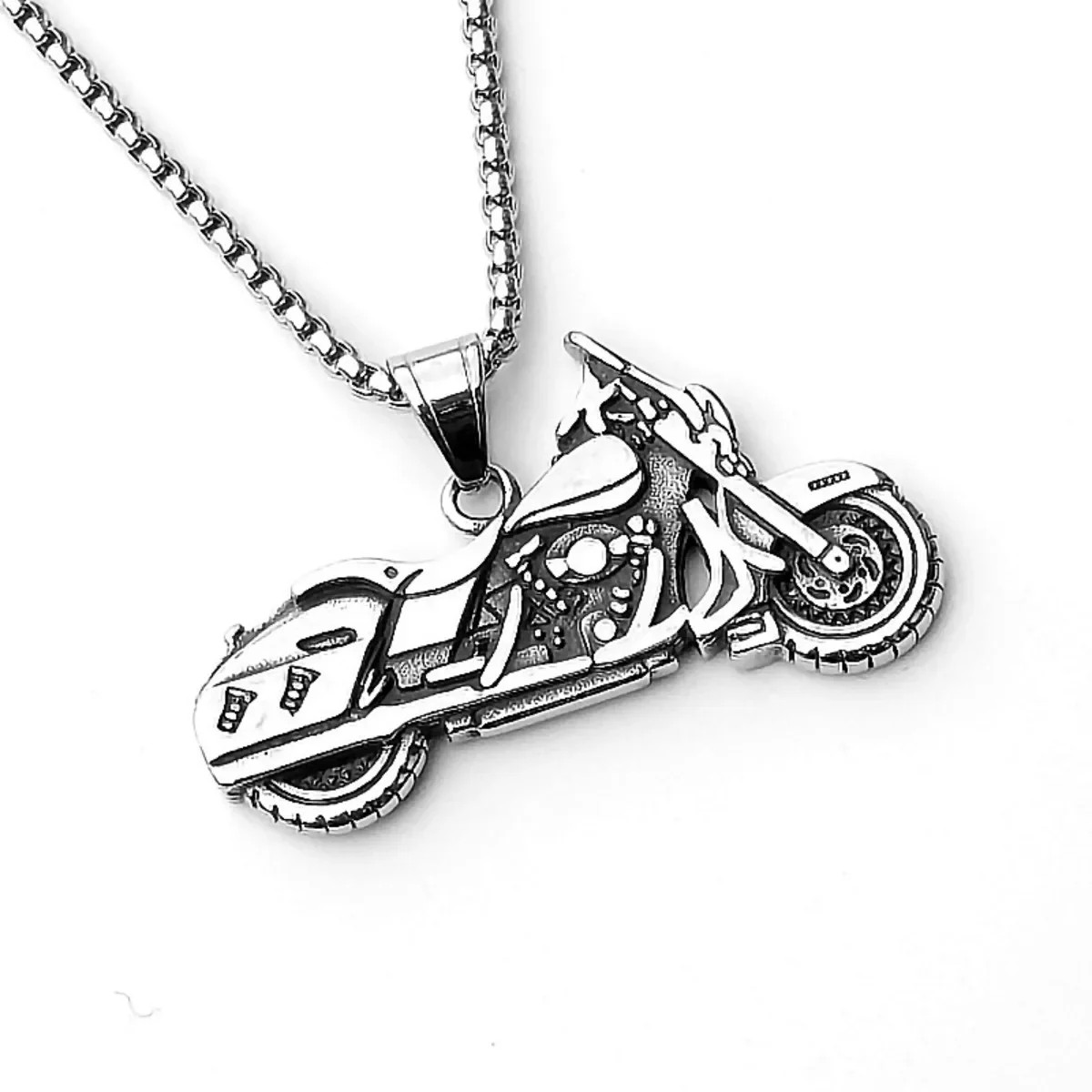 Men’s Punk Pendant Stainless Steel Necklace Minimalism Hip Hop Style Jewelry Cha