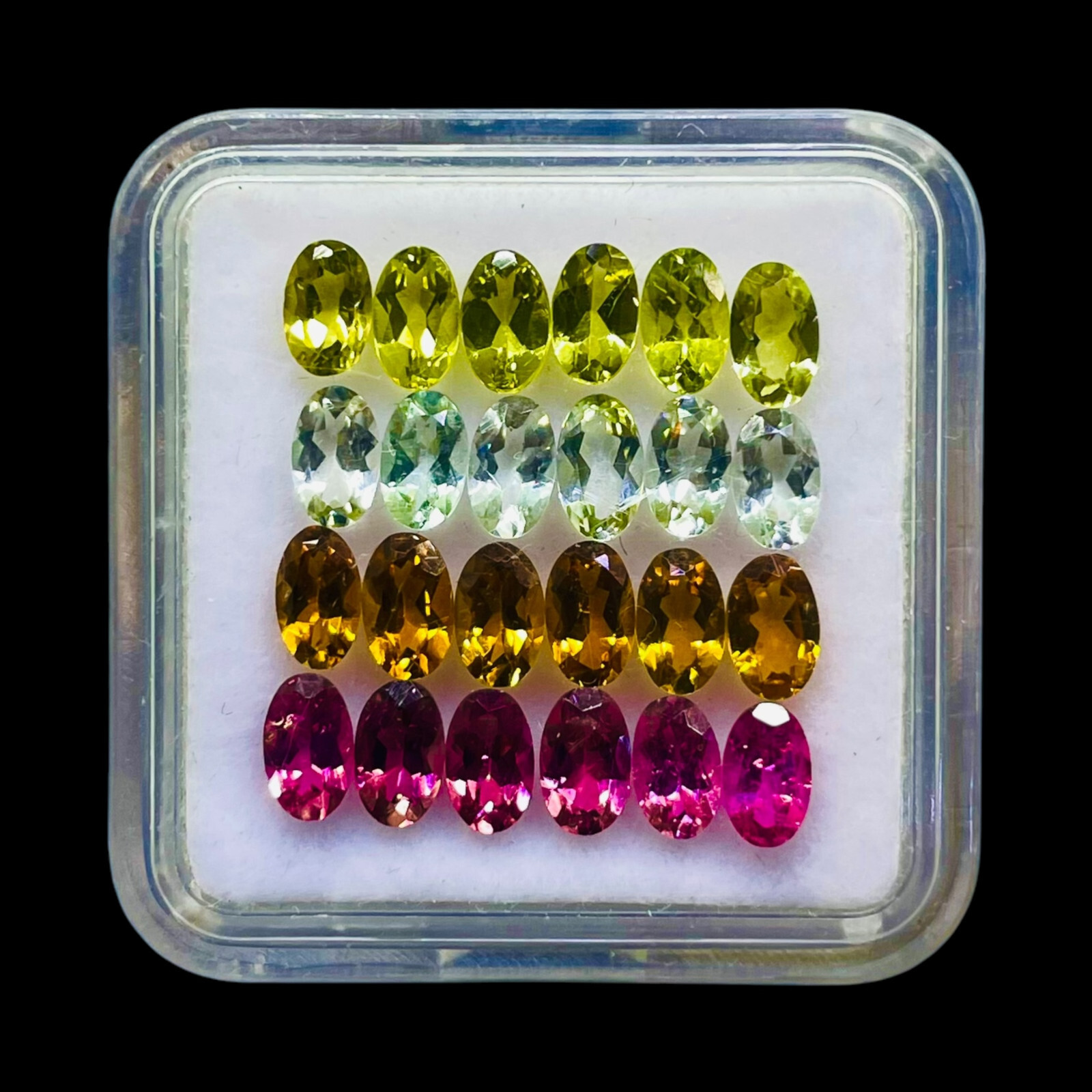 VVS 24 Pcs Natural Multi Tourmaline 5x3mm Oval Cut Loose Untreated Gemstones