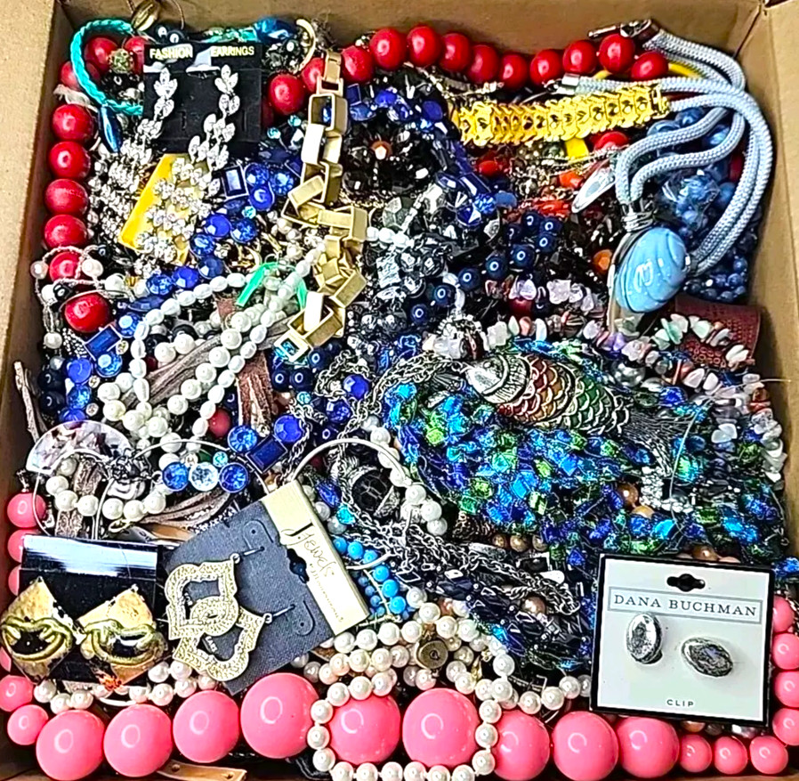 10 Pound Lbs Unsearched Huge Lot Jewelry VTG Vintage Modern Junk & Wear Tangled