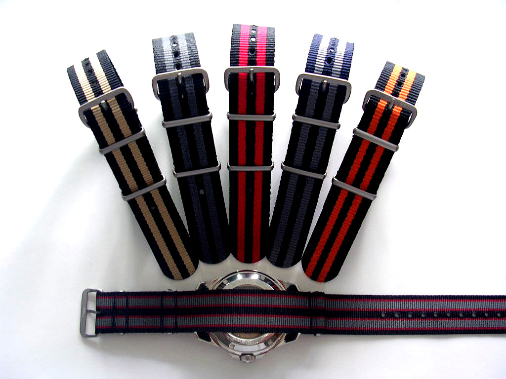 NATO G10 watch strap band 18mm Black Premium nylon Military RAF Bonded IW SUISSE