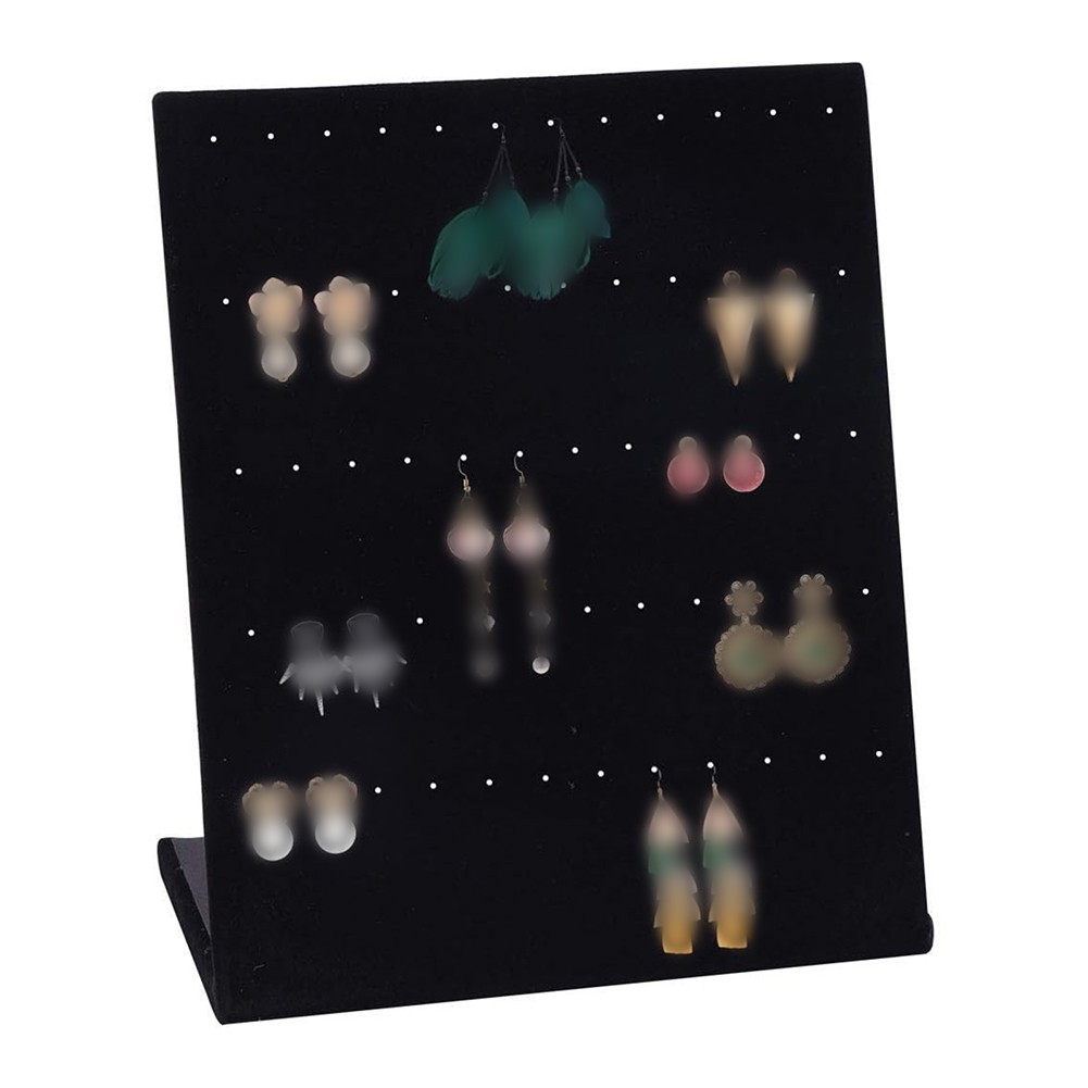 Velvet Earring Holder Organizer 60 /120 Holes L-Shape Earring Display Stand