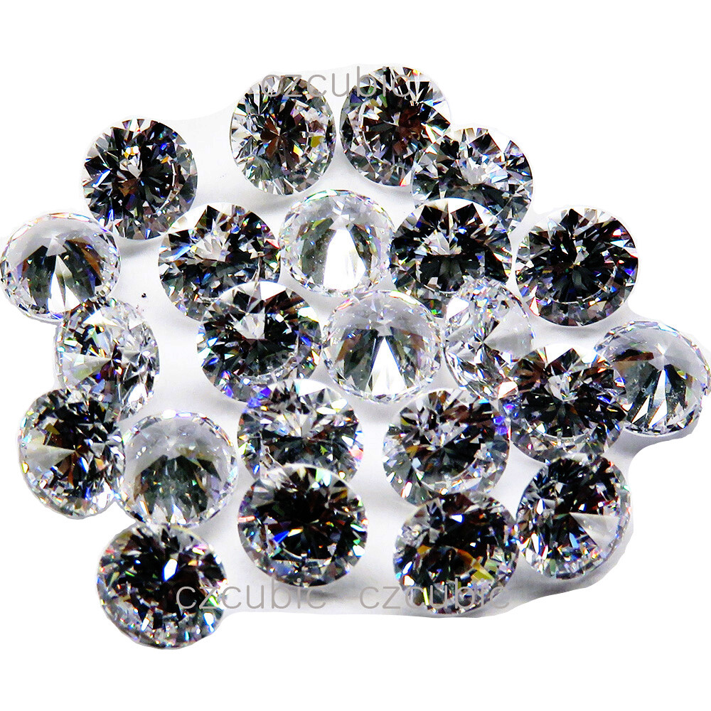 CUBIC ZIRCONIA LOOSSE STONE EACH PACK 1,000 PCS CZ 5A QUALITY 0.8 – 3.0 MM U.S