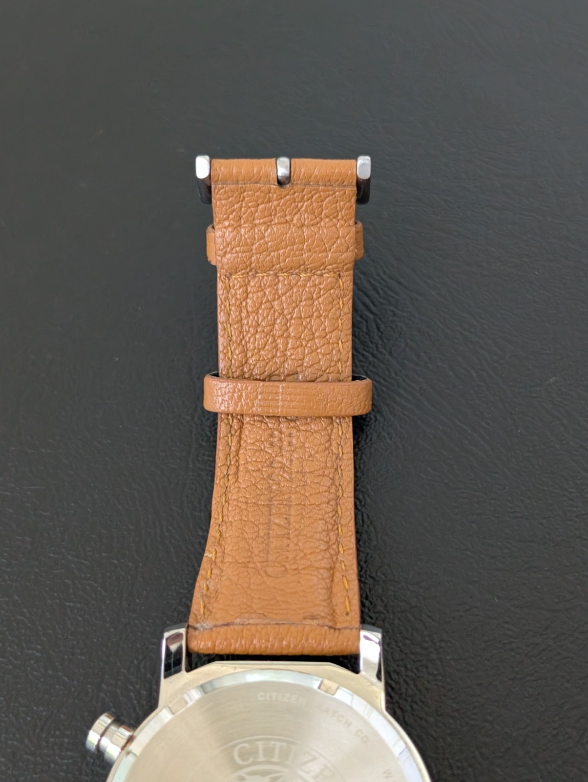 CITIZEN ECO DRIVE MAN’S BRYCEN CHRONOGRAPH LEATHER STRAP WATCH CA0649-06X