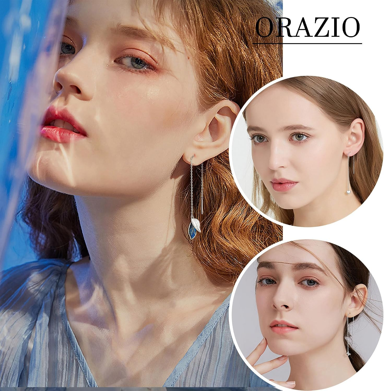9 Pairs Threader Earrings for Women Stainless Steel Chain Tassel Earrings Lightw