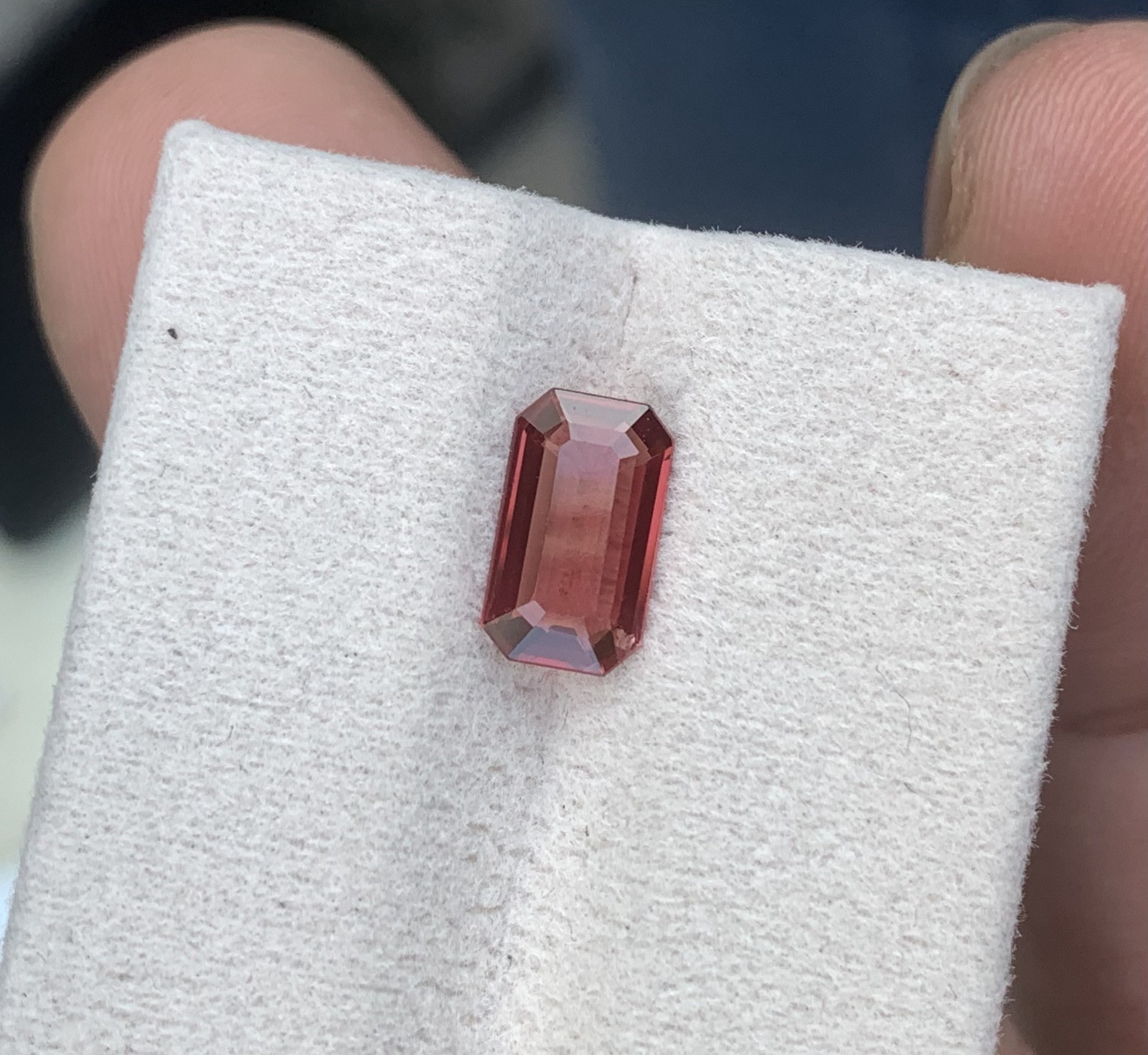 Red Spinel 1.27 Carat Slightly Included Emerald Cut 9mm Burma Loose Gemstone
