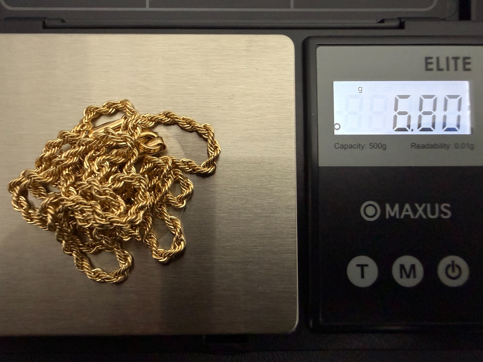 Solid 18K Yellow Gold Rope Chain Necklace 26” – 2mm – 6.80g Genuine 750