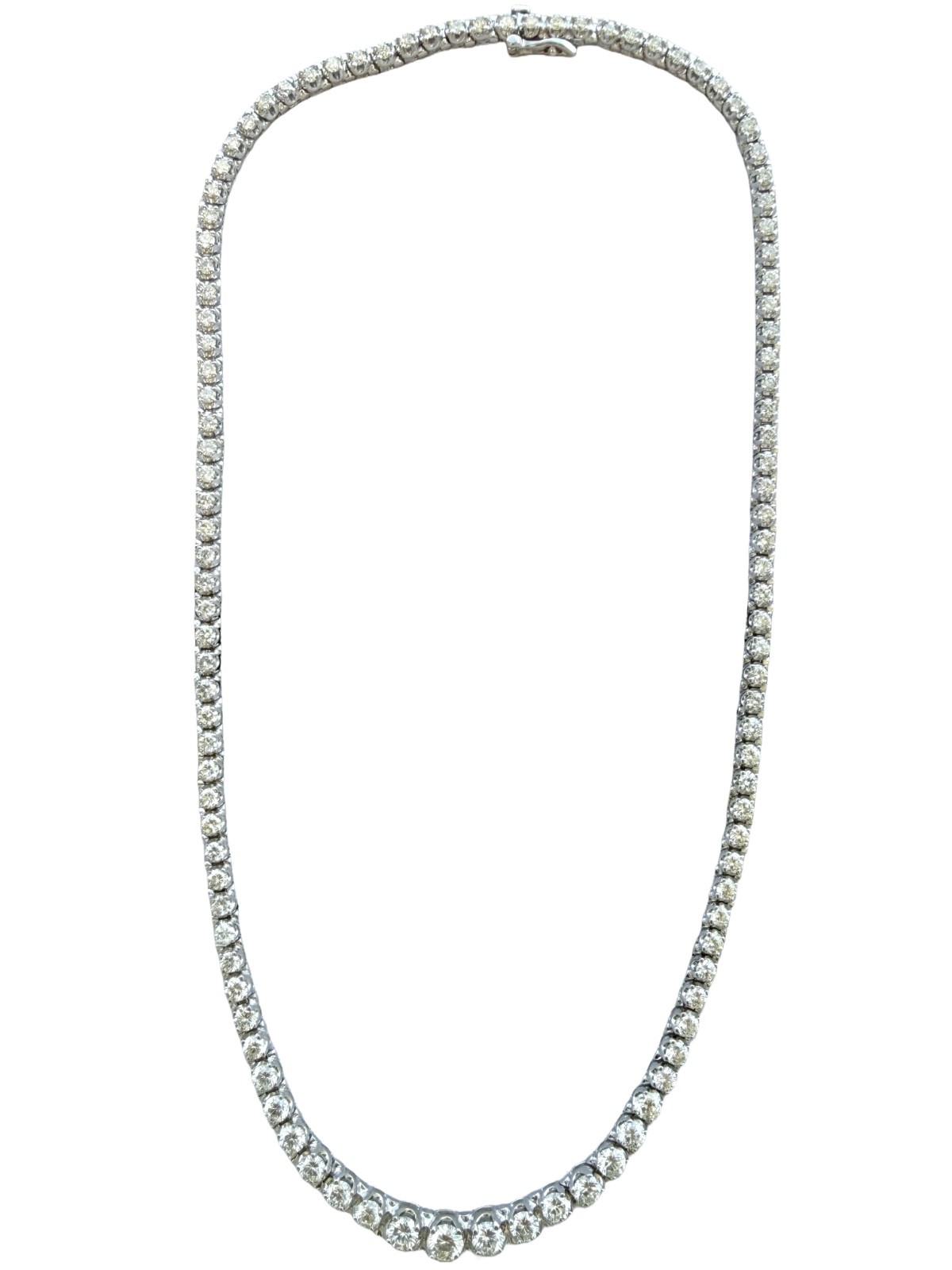 15.50 CTW Natural Diamond Tennis Necklace 14K White Gold G-H Color VS2 17 Inches