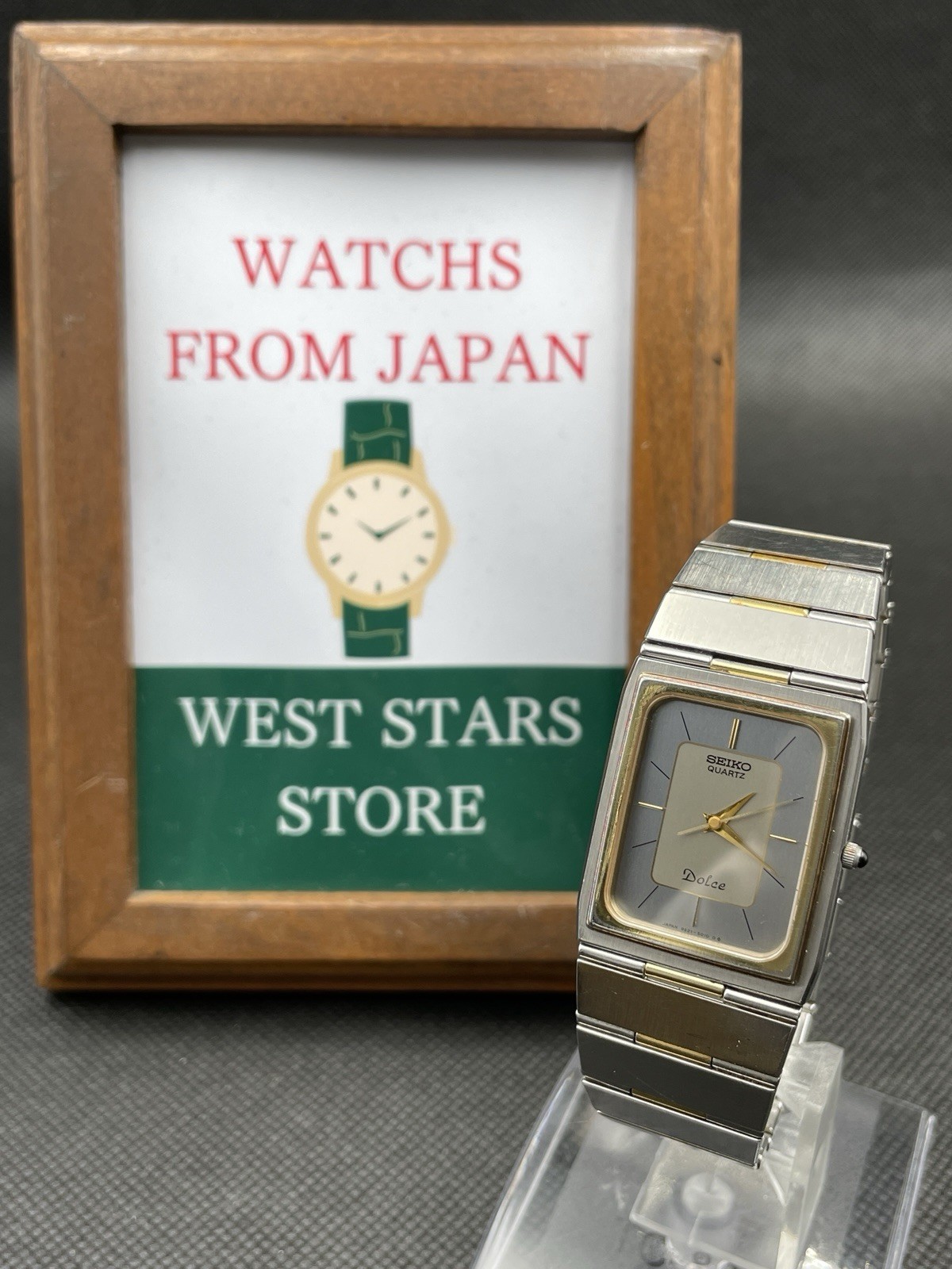 [Very good] Vintage SEIKO DOLCE 9521-5010 Silver Rectangle Quartz Men’s JAPAN