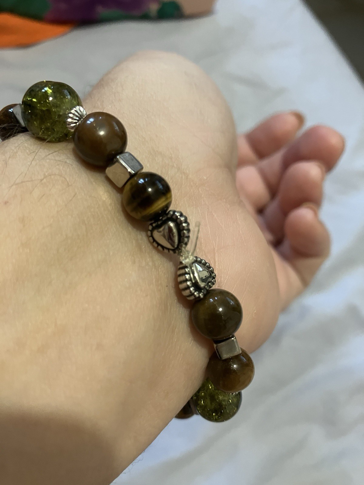 Autumn Colours Beaded Lava Stone Bracelet Essential oils aromatherapy