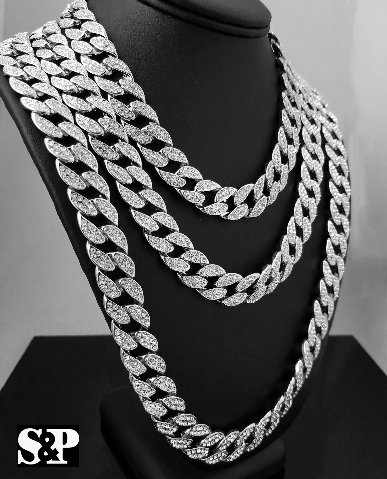 Hip Hop Quavo Full Iced 16″,18″, 24″, 30″ Miami Choker Cuban Link Bling Necklace