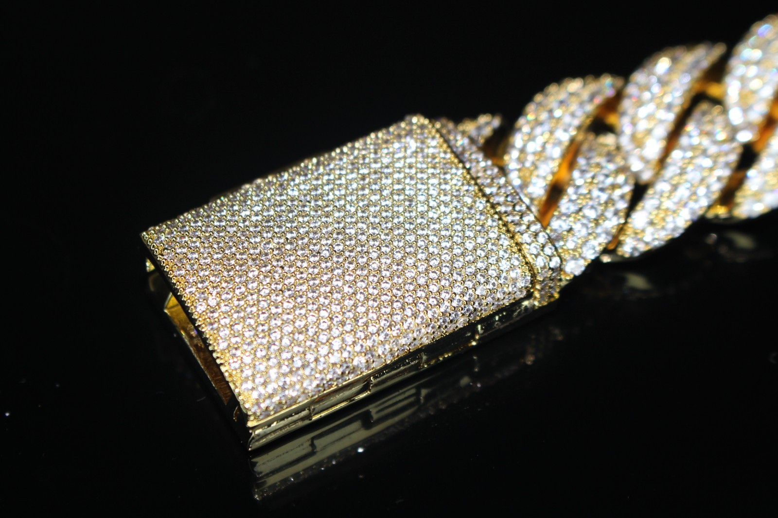 XXL 14k STAMPED Cuban Miami 22mm 124.6ctw Lab Sim Diamonds Gold HEAVY 450g CHAIN