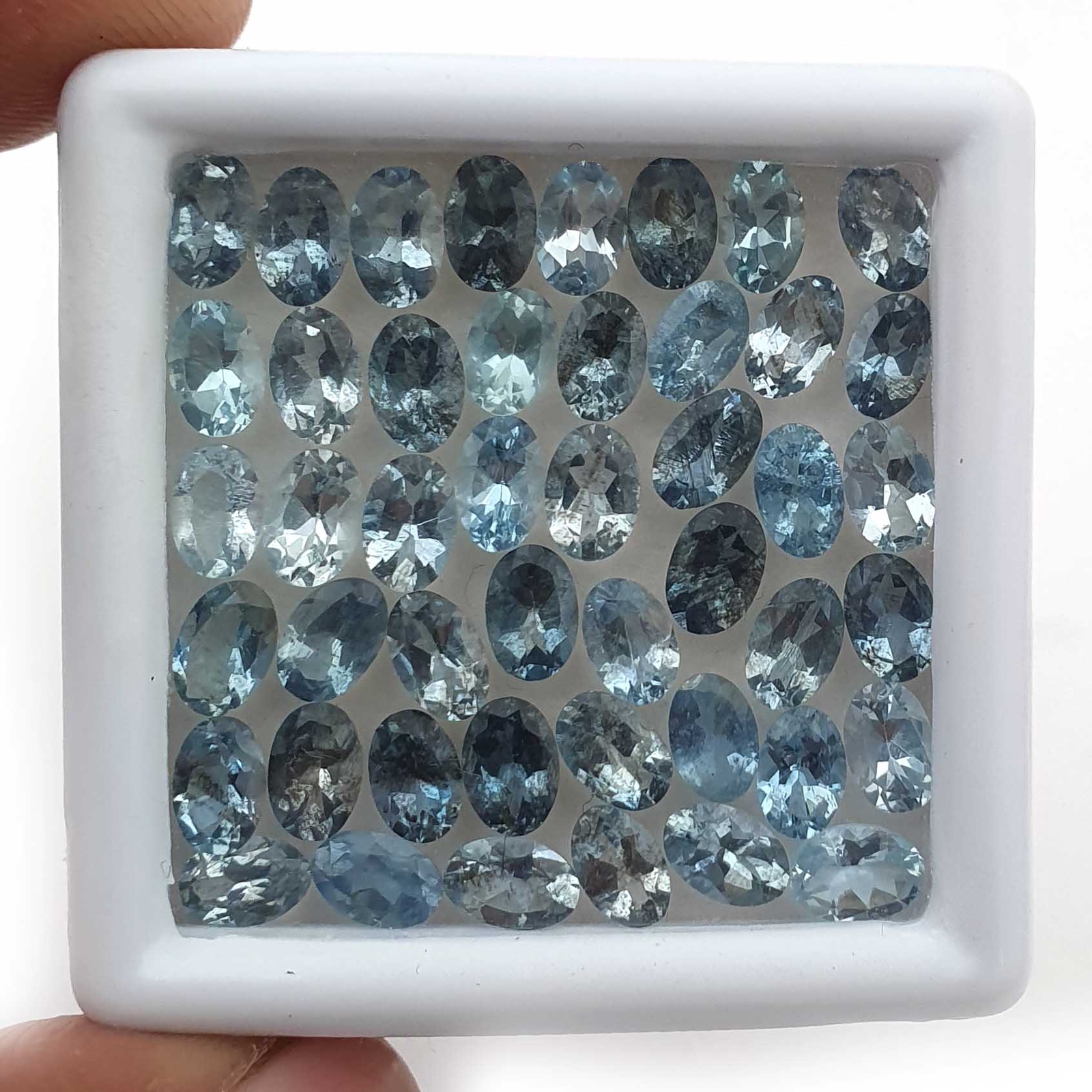 Natural Aquamarine Oval Cut Loose Gemstone Lot 13 Pcs 4*6 MM 5 CT