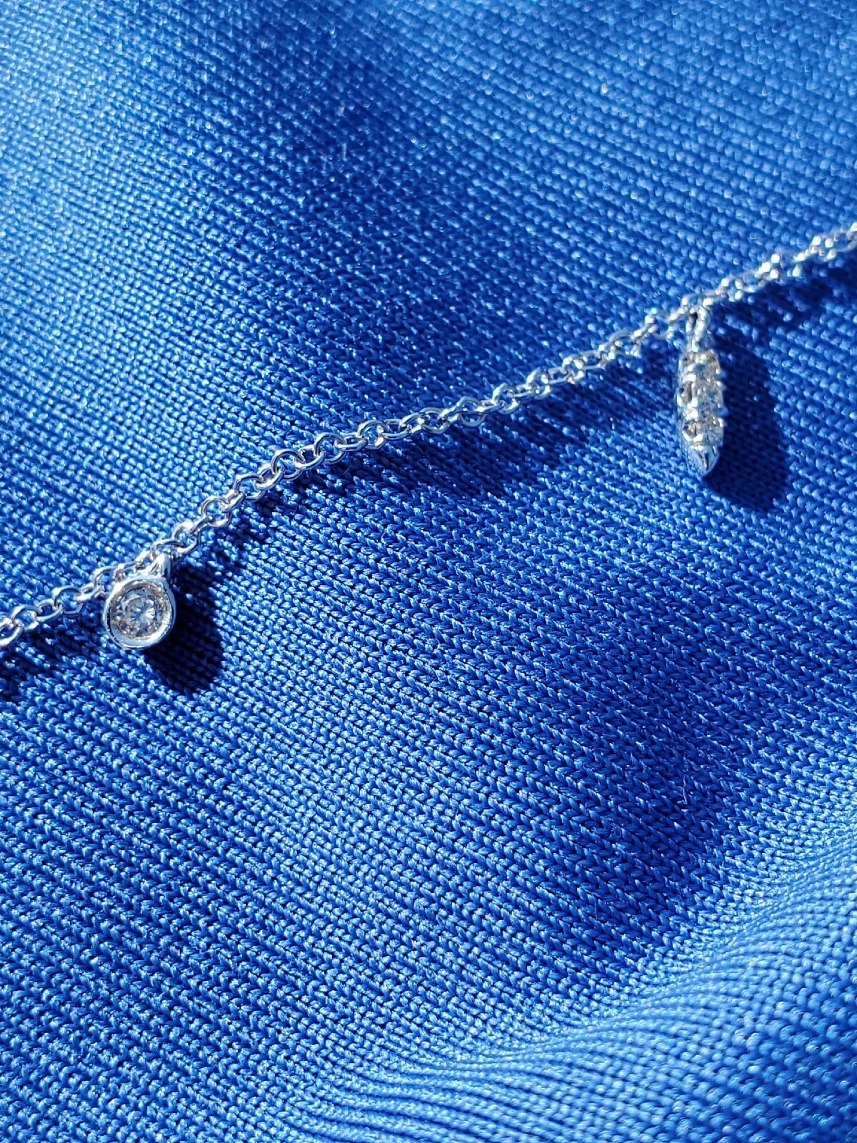 ORIGINAL Gabriel & Co DIAMOND Slice Necklace 18″ Inch Chain Solid 14K WHITE GOLD
