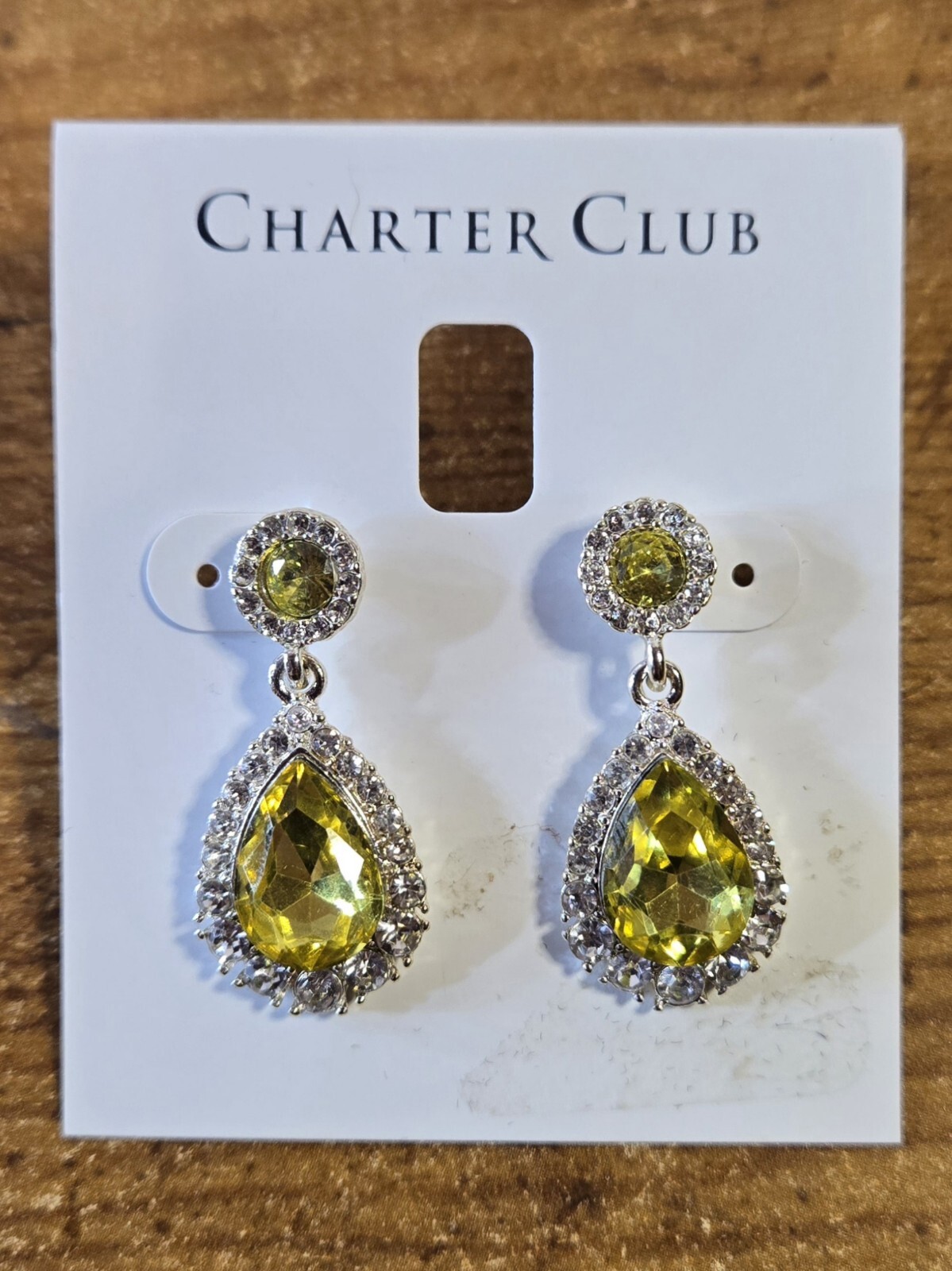3 Pc. Macy’s Retired Stock Silver & Jonquil Crystal Jewelry Special Occasion Set