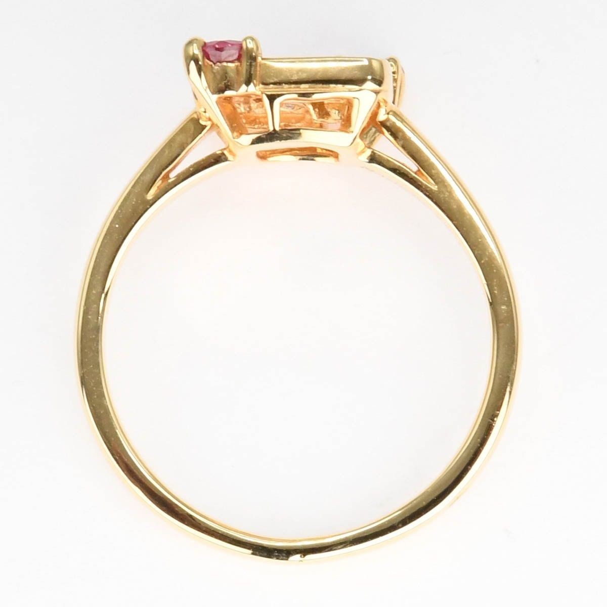 MAUBOUSSIN Ruby Diamond Ring 18kt Yellow Gold Geometric Design Fine Jewelry