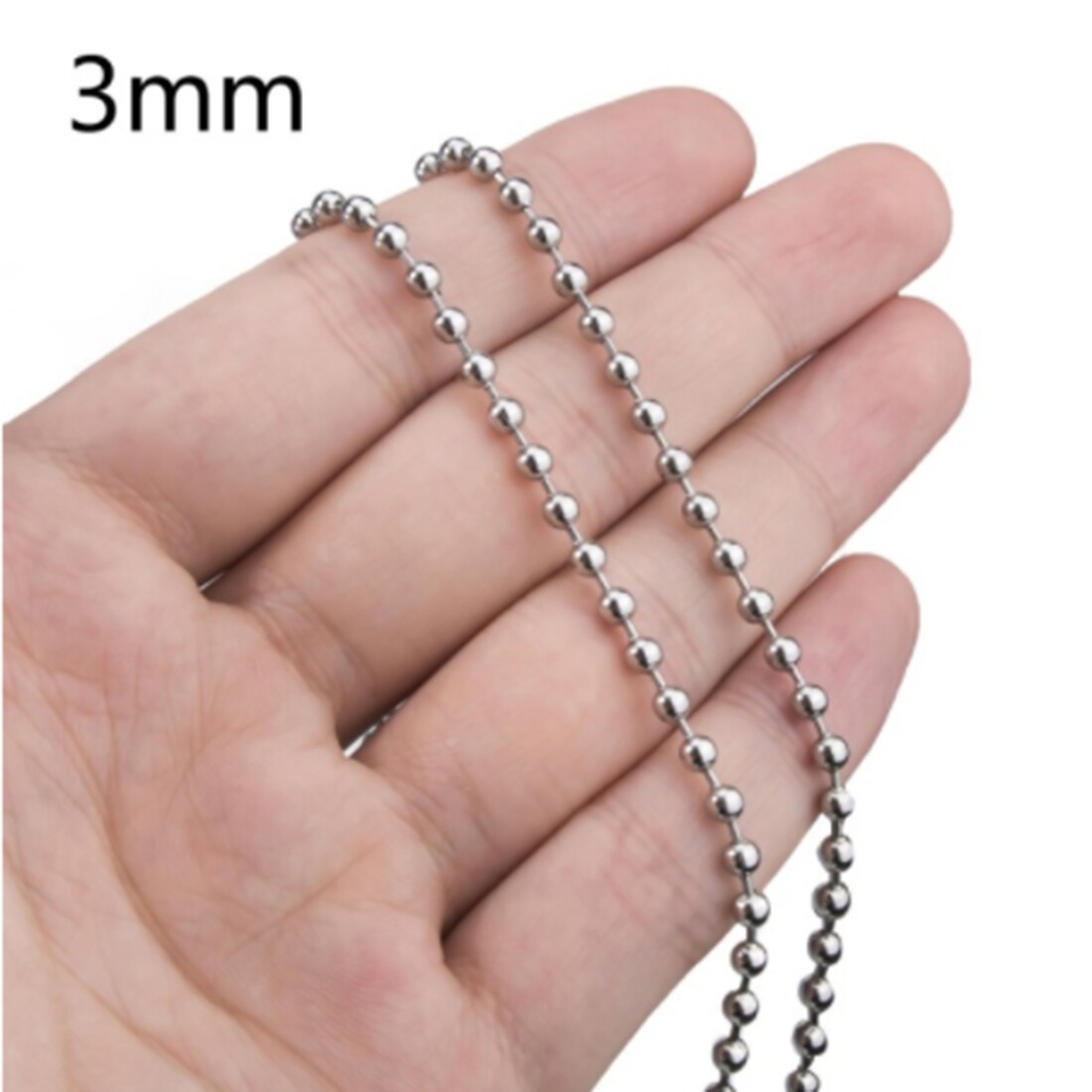 1.5-12mm Unisexs Stainless Steel Silver Bead Ball Chain Necklace Or Bracelet New