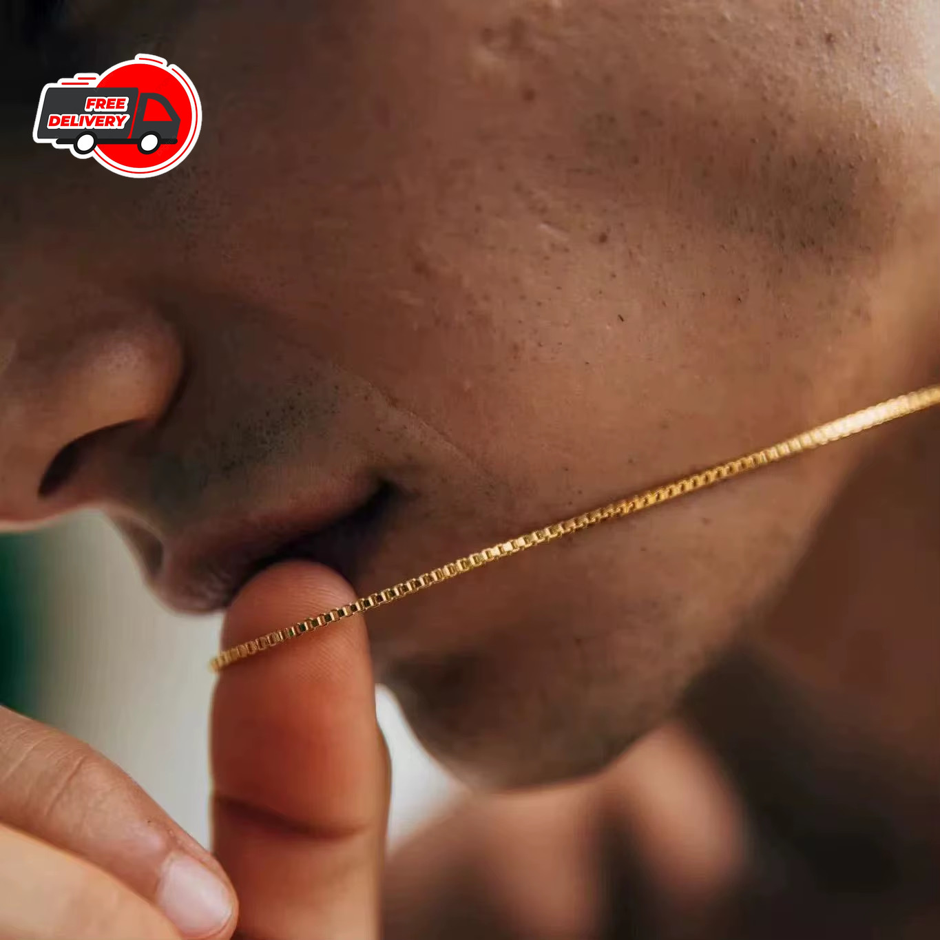 1.2mm Stainless Steel Box Chain Necklace – Gold Color Titanium Steel, Unisex Fas