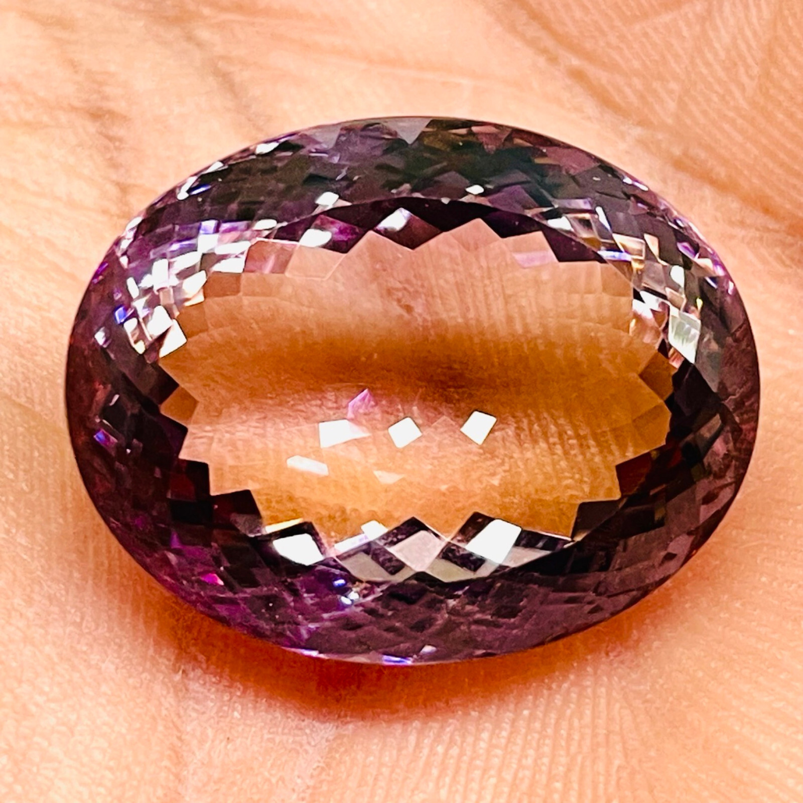 VVS 46 Cts Natural Bolivian Ametrine 25x20mm Oval Cut Untreated Loose Gemstone