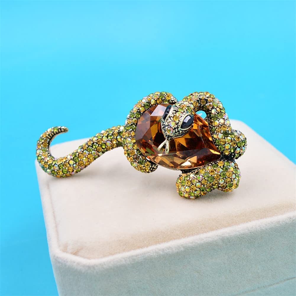Animal Enamel Pins Large Snake and Stone Lapel Brooches Women And Men Unisex Fun