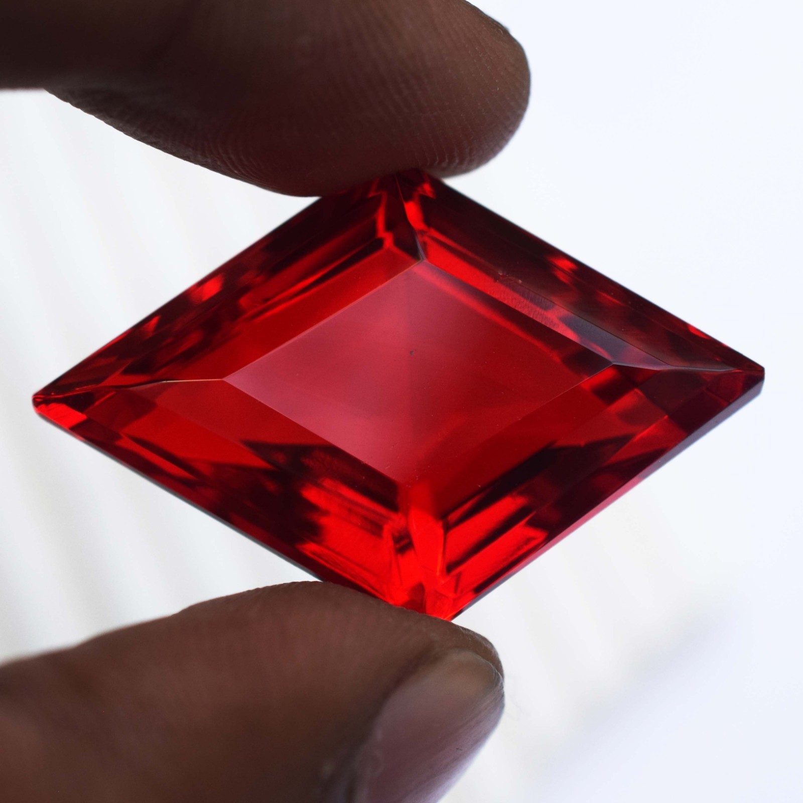 Certified 53 Carat Blood Red Topaz Fancy Cut Flawless Loose Gemstone