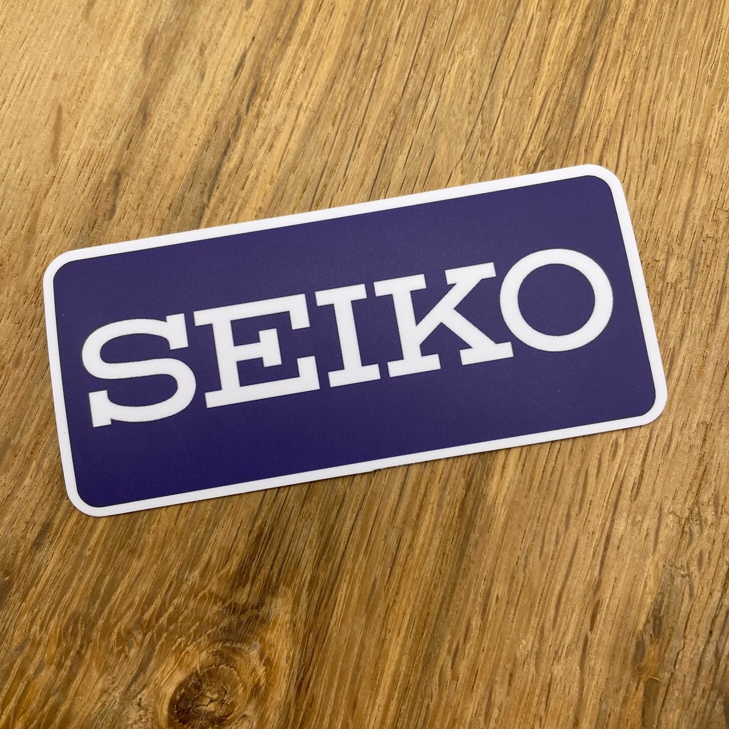 SEIKO Sticker – Blue Vintage Watch Decal with Border – Weatherproof! 4”x2”