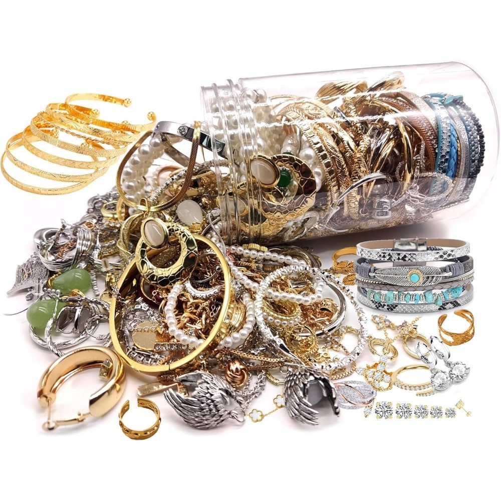 15pcs Wholesale Mystery Jewelry Set For Women Rings Bracelets Necklaces Earring