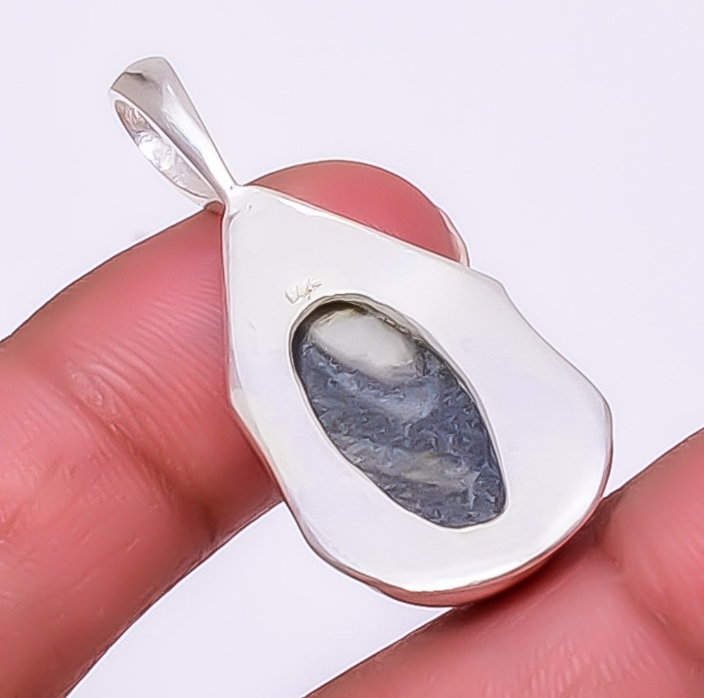 Fossil Orthoceras – Morocco 925 Silver Plated Pendant 1.56″ T35