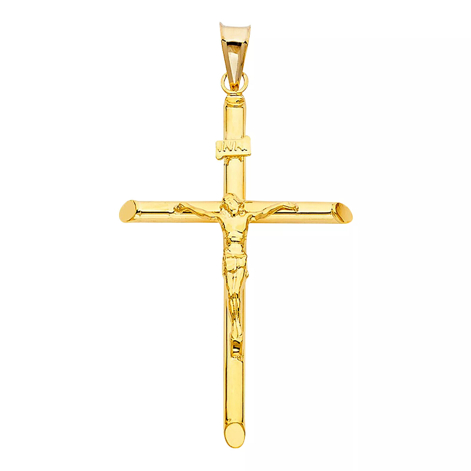 Real 14k Yellow Gold Jesus Crucifix Cross Pendant Charm All Size