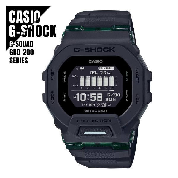 CASIO G SHOCK G SQUAD Smartphone Link Bluetooth Communication GBD 200UU 1 Black