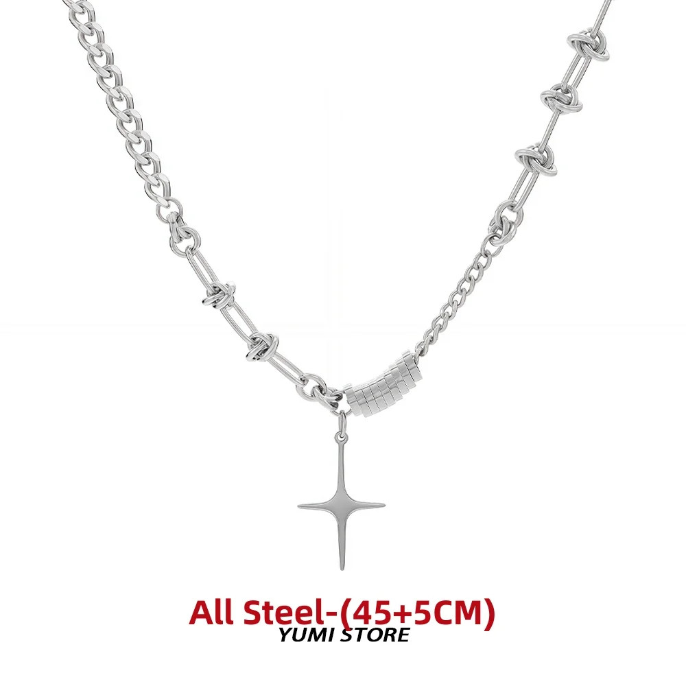 Hip Hop Star Cross Titanium Steel Neck For Man Woman Non Fading Splicing Cuban C