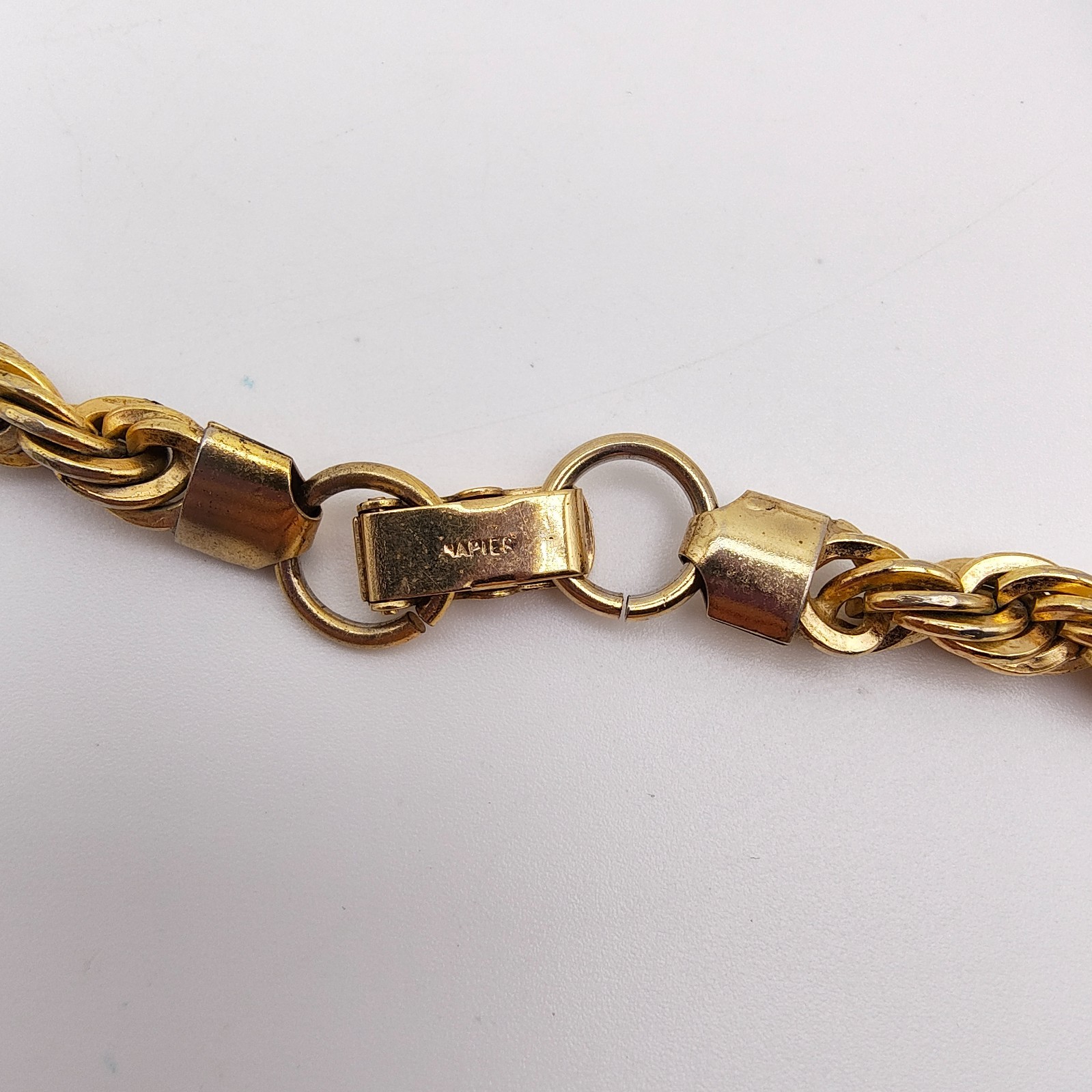 Vintage Napier Rope Necklace Gold Tone Old Money Aesthetic Hip Hop Signed