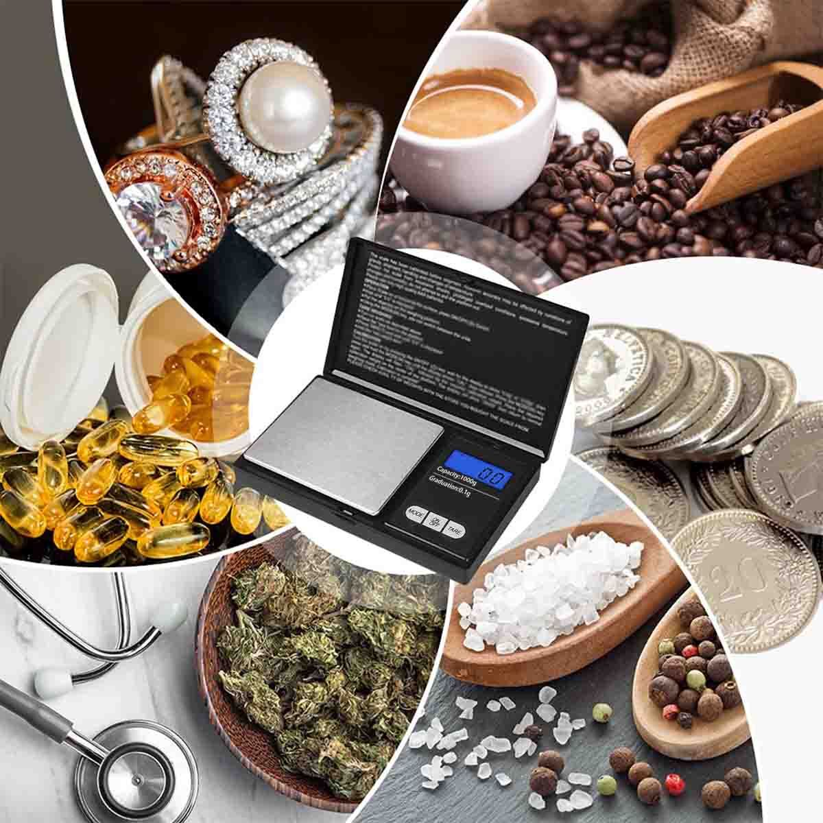 Digital 1KG x 0.1g Scale Jewelry Portable Pocket Balance Gram OZ. LCD Herb Gold