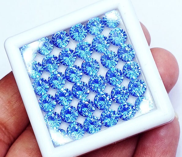 5 MM Natural Blue Ceylon Sapphire 20 PCS Loose Gemstones Certified Round Cut Lot