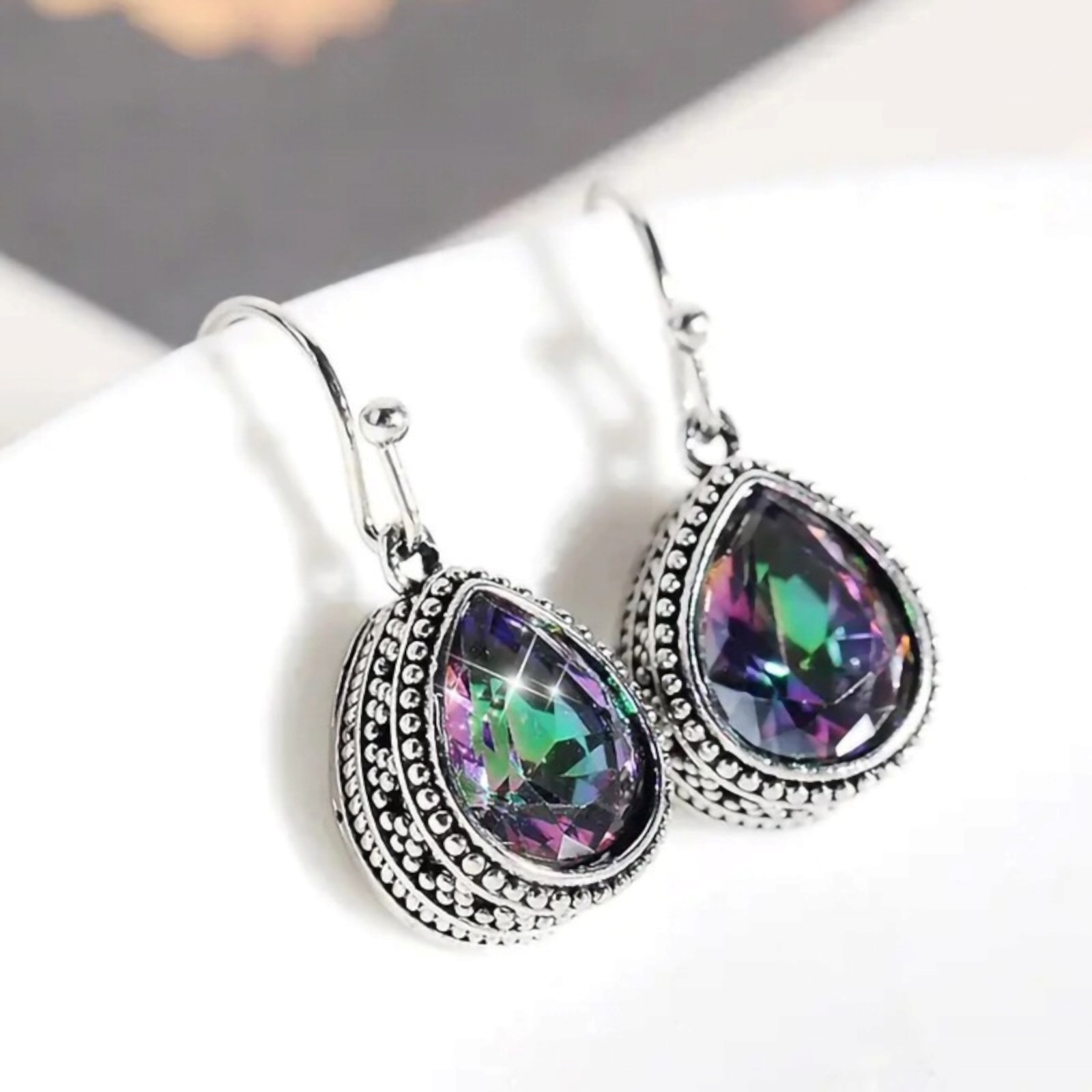 925 Silver Fashion Women Hook Dangle Drop Earrings Cubic Zirconia Jewelry B 74