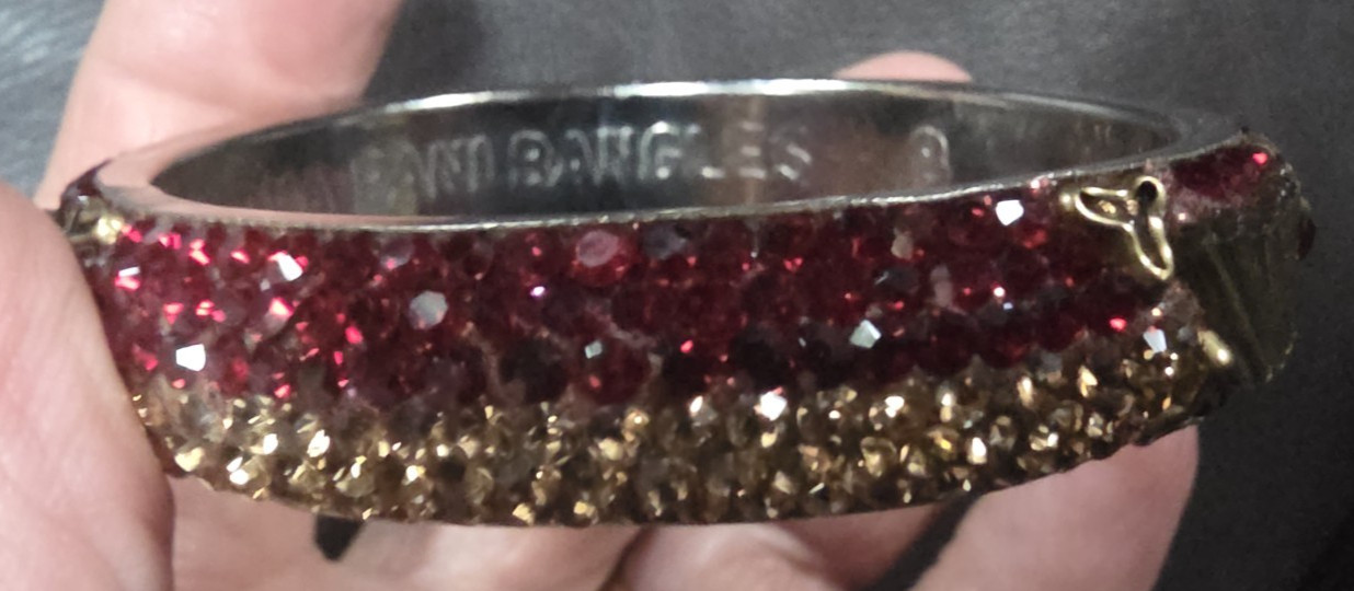Red Enameled Bangle Bracelet by Rani NWOT