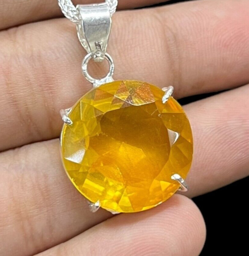 Citrine 925 Silver Plated Handmade Necklace Set of 10.9″