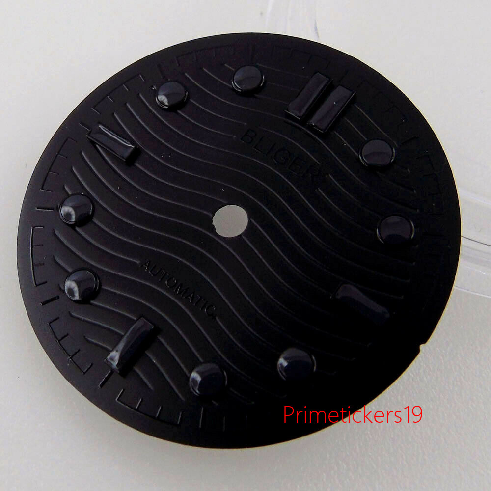 31mm Luminous Black Ripple Dial Hands Set for NH35 NH36 MIYOTA82 ETA2824 2836