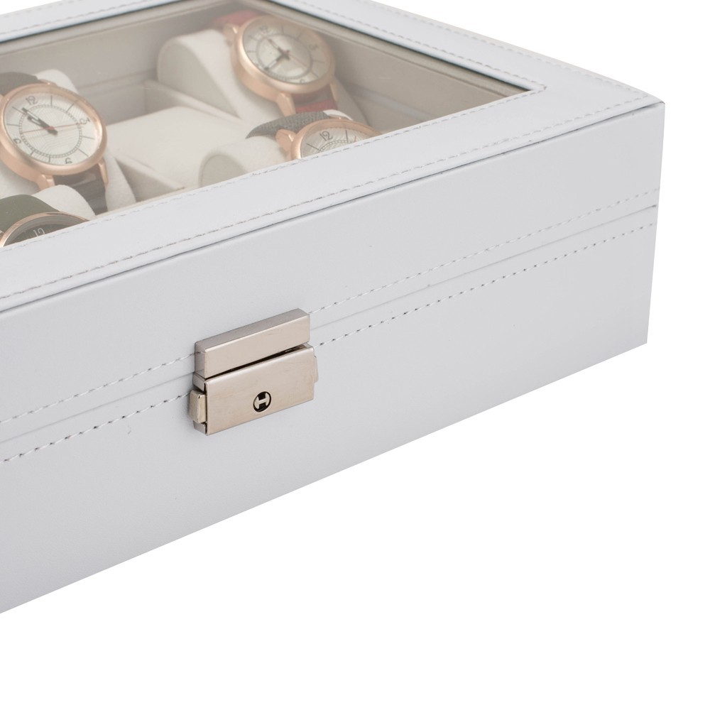 US Stock Watch Box 12 Slots Watch Case for Men Women Leather Watch