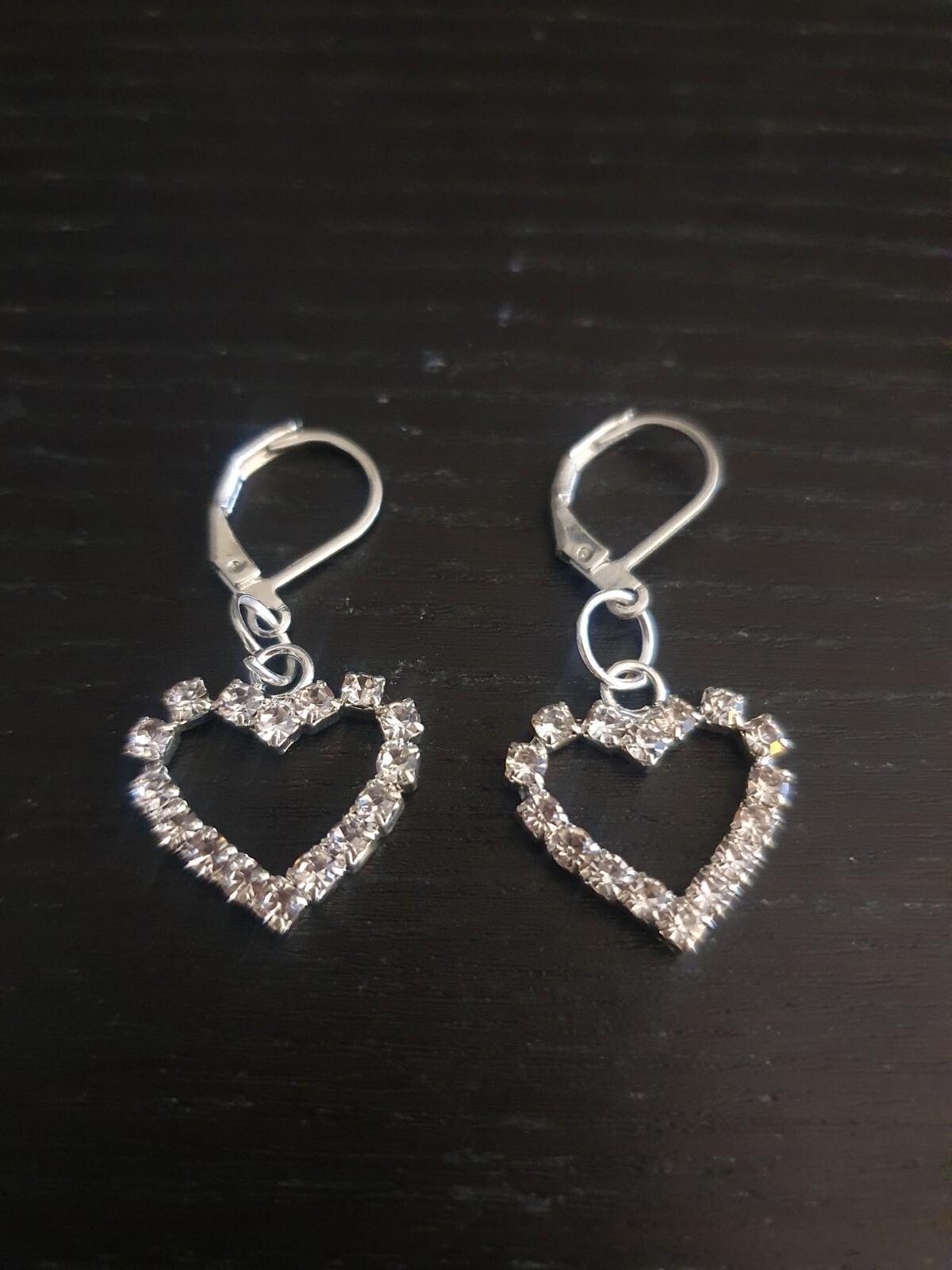 Women’s Crystal Heart Leverback Halo Drop Earrings