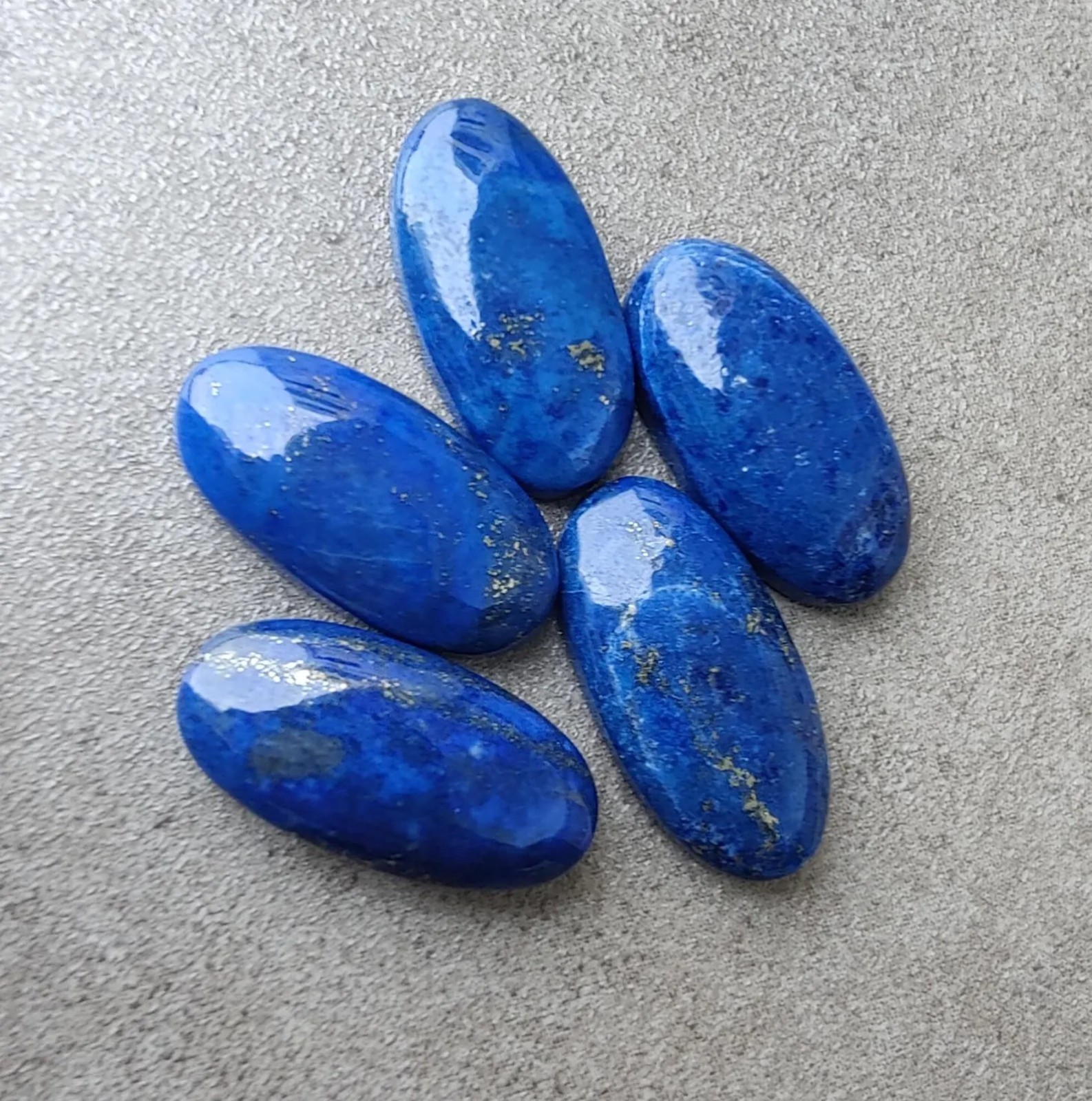 Natural Lapis Lazuli Long Oval Cabochon AAA Grade Gemstone For Jewelry