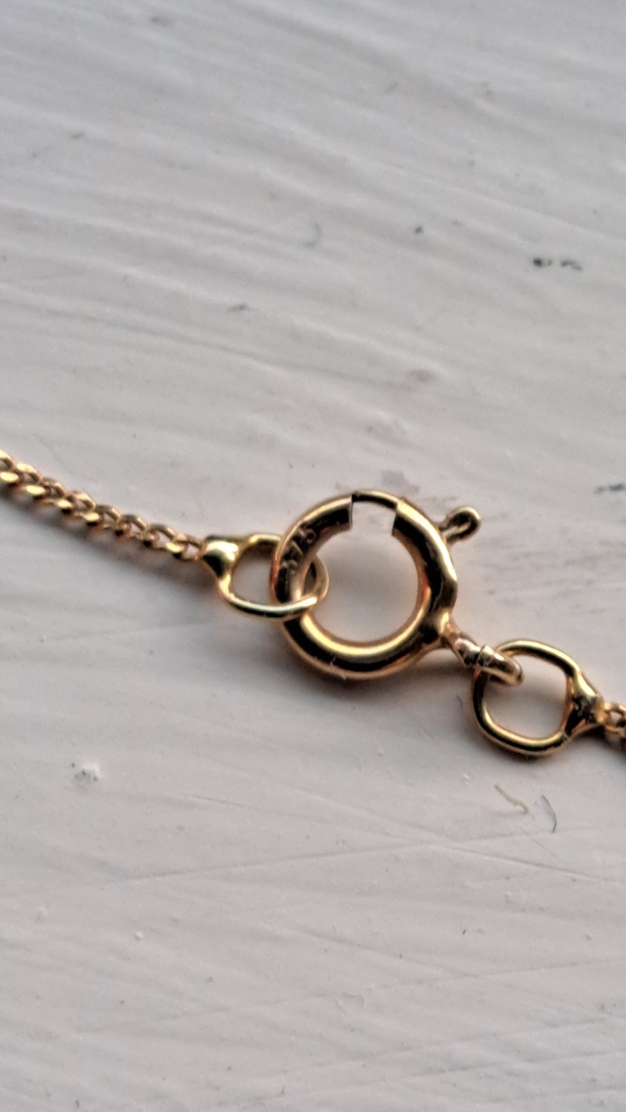 9 Carat Gold Pendant And Chain 52 Cms Hallmarked 375 Sapphires