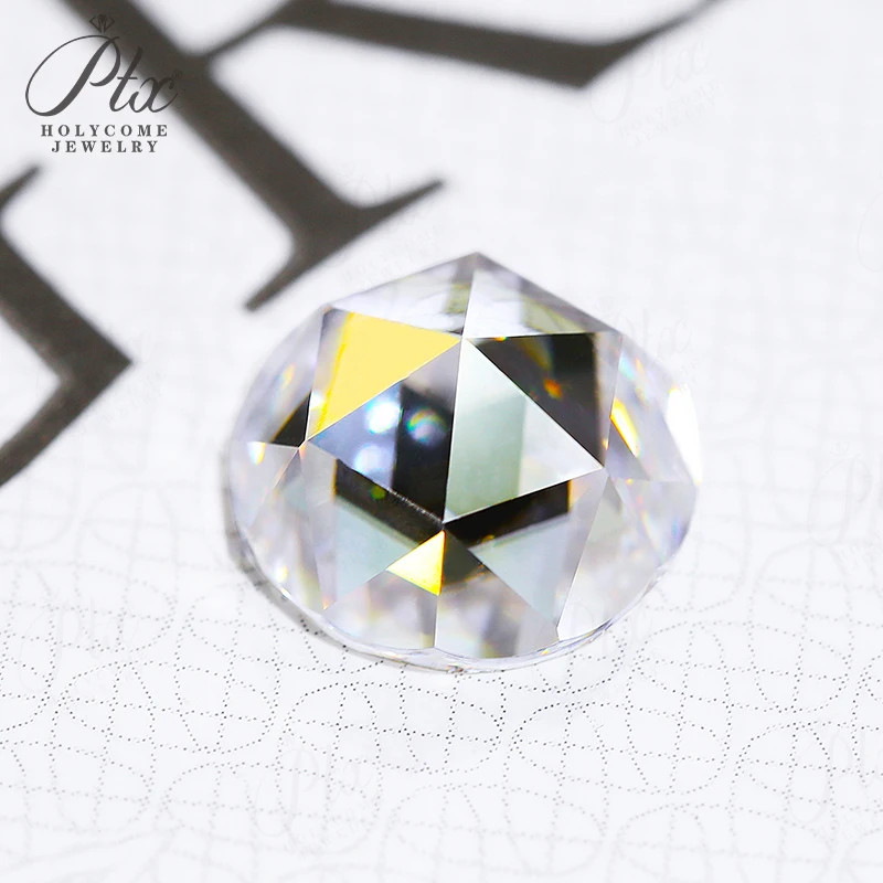 Natural Color Flat Bottom Rose Cut Moissanite Faceted Loose Stones for Jewelry