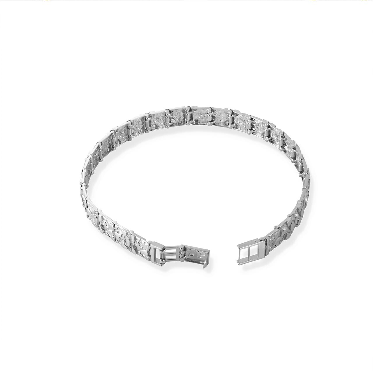 .925 Sterling Silver Textured Nugget Bracelet S/L